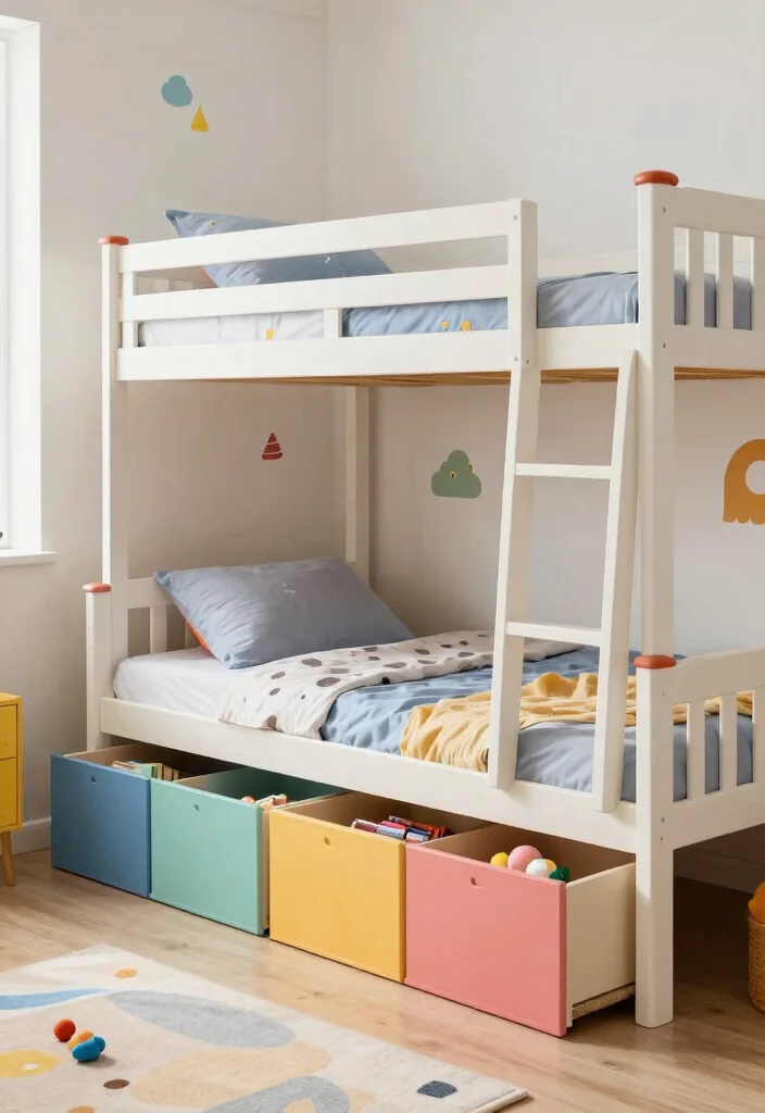 17 Kids Bedroom Bunk Beds Ideas Space Saving Fun - 6. Bunk Bed with Storage Solutions 1