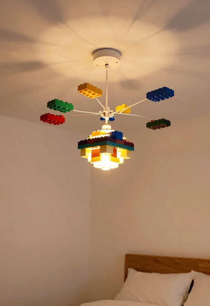 17 Lego Bedroom Ideas Boys: Fun and Creative Themes - 12. Lego Ceiling Decor 1