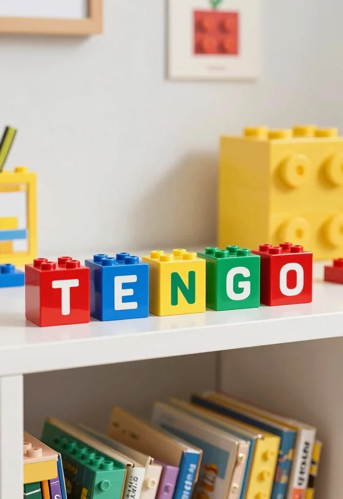 17 Lego Bedroom Ideas Boys: Fun and Creative Themes - 9. Personalized Lego Name Blocks 1