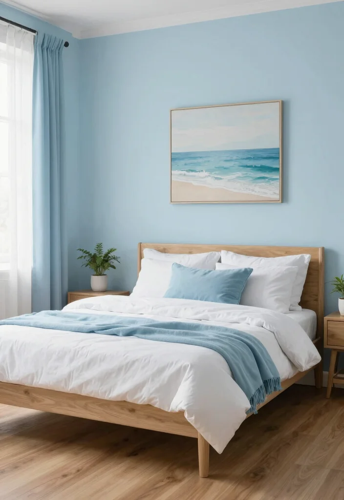 17 Painting Bedroom Wall Ideas: Fresh Stylish Updates - 1. Serene Blues for a Calming Effect 1