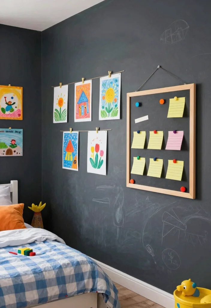 17 Small Bedroom for Two Kids Ideas: Fun Functional Layouts - 14. Interactive Wall Spaces 1