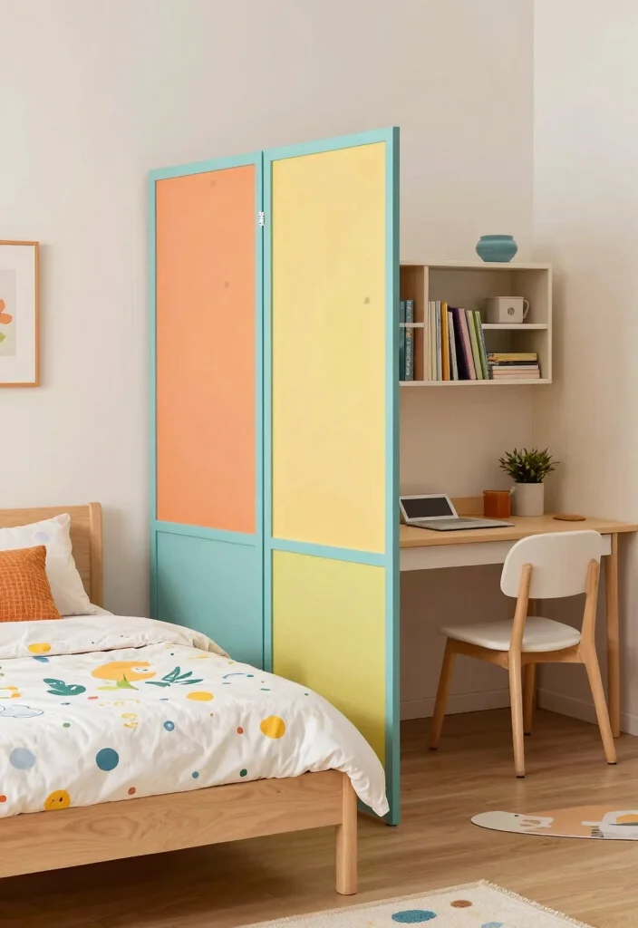 17 Small Bedroom for Two Kids Ideas: Fun Functional Layouts - 5. Partitioned Spaces 1