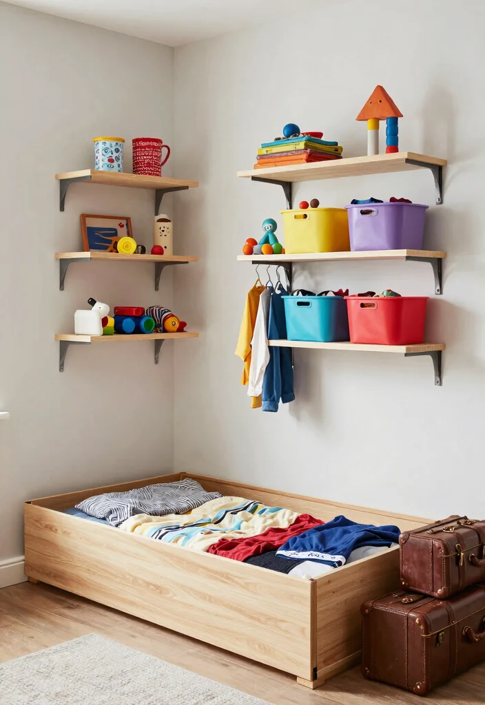17 Small Bedroom for Two Kids Ideas: Fun Functional Layouts - 8. Creative Storage Solutions 1