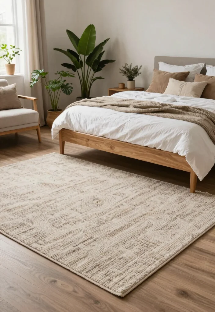 18 Bedroom Design Ideas for Women: Elegant Personal Style - 17. Cozy Area Rugs 1