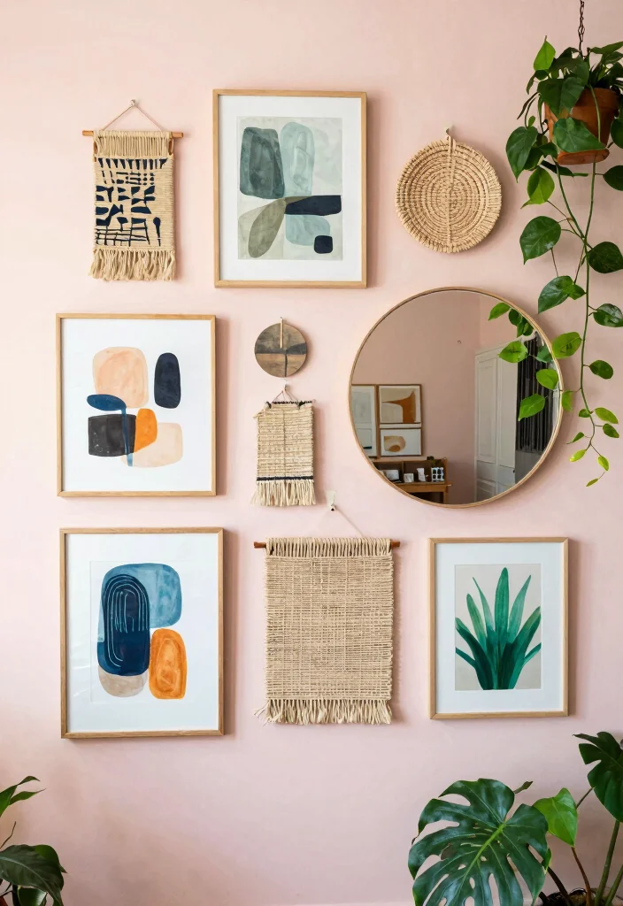 18 Bedroom Design Ideas for Women: Elegant Personal Style - 3. Unique Wall Art Arrangements 1