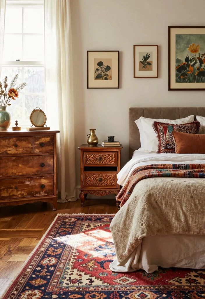 18 Bedroom Design Ideas for Women: Elegant Personal Style - 5. Vintage Furniture Finds 1