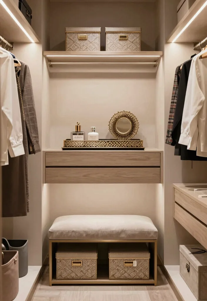 18 Bedroom Walk In Closet Ideas: Stylish Functional Storage - 18. Accessories to Elevate Your Closet 1