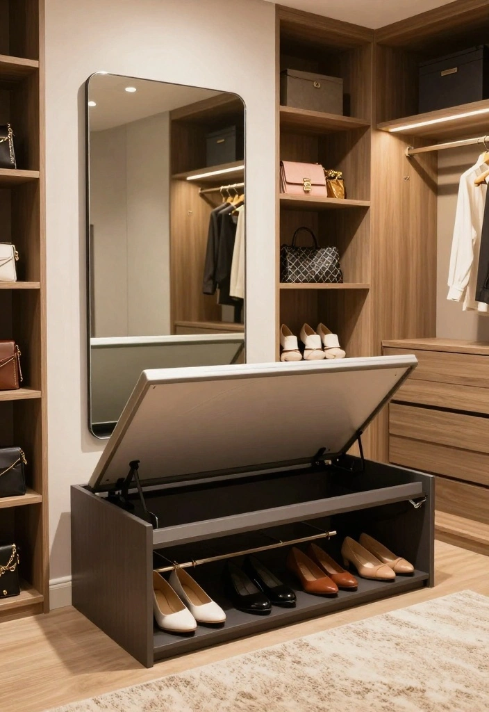 18 Bedroom Walk In Closet Ideas: Stylish Functional Storage - 3. Multi-Functional Furniture 1