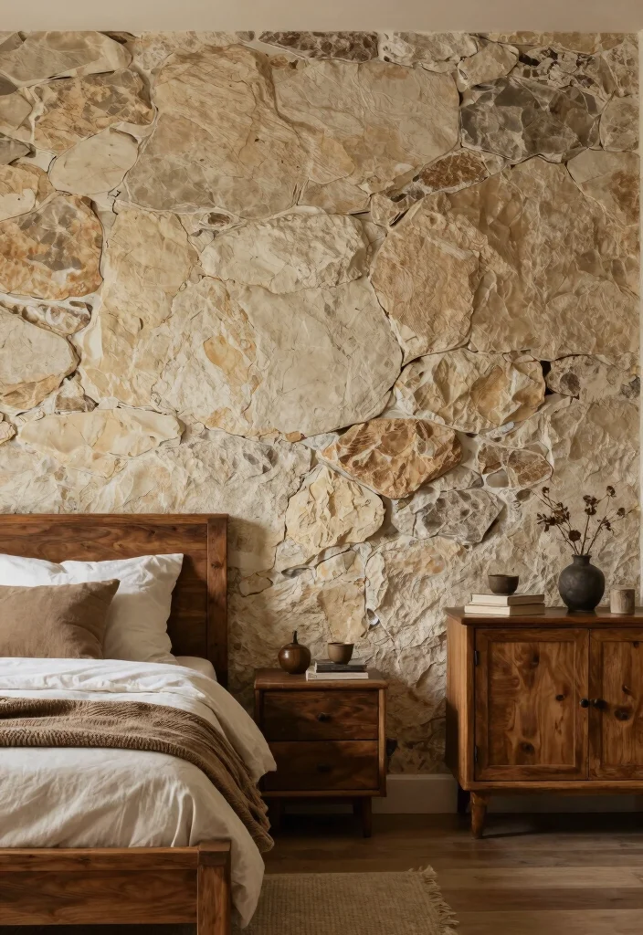 18 Bedroom Wall Mural Ideas for Artistic Statement Spaces - 13. Textured Faux Finishes 1