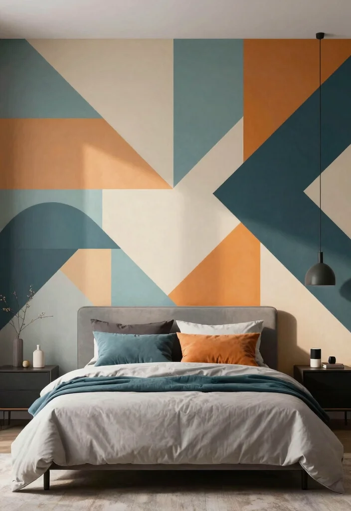 18 Bedroom Wall Mural Ideas for Artistic Statement Spaces - 2. Intricate Geometric Patterns 1