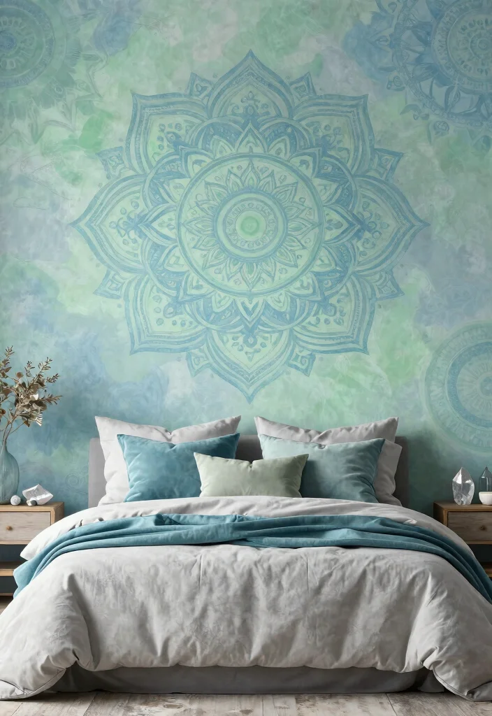18 Bedroom Wall Mural Ideas for Artistic Statement Spaces - 5. Artistic Mandala Designs 1