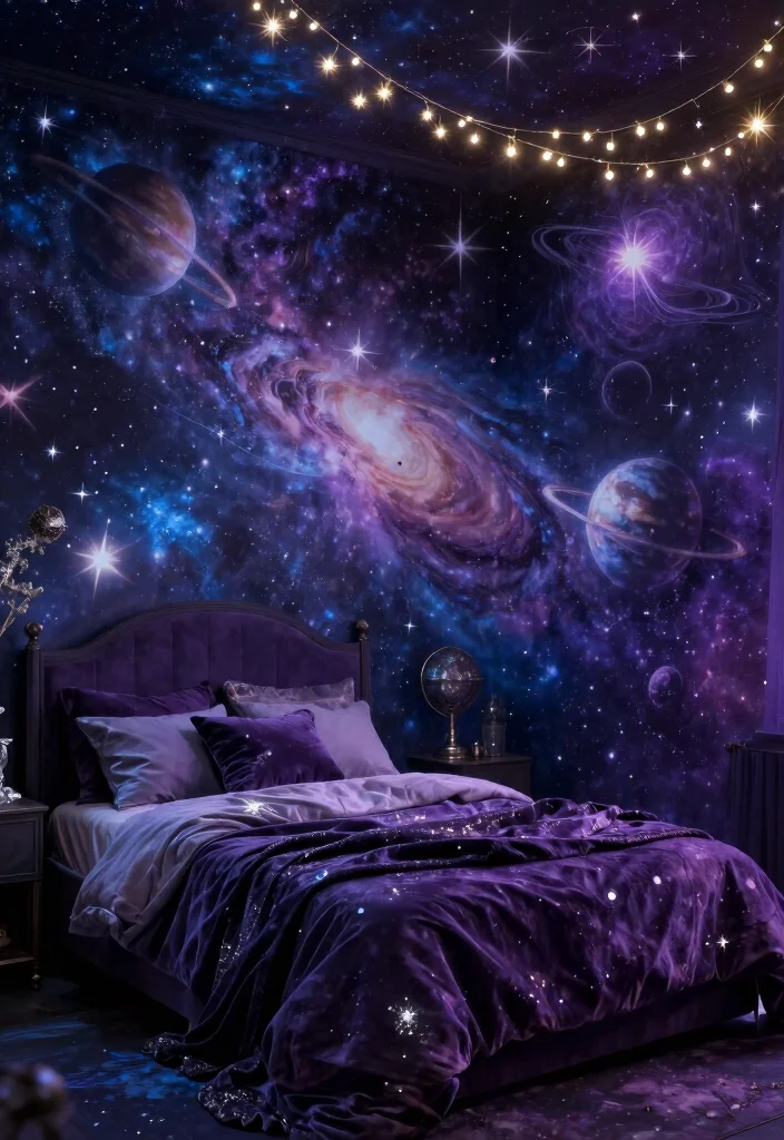18 Bedroom Wall Mural Ideas for Artistic Statement Spaces - 8. Cosmic and Celestial Themes 1