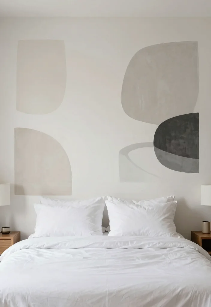 18 Bedroom Wall Mural Ideas for Artistic Statement Spaces - 9. Minimalist Abstract Art 1