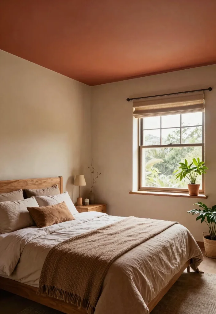 18 Painted Ceiling Ideas Bedroom: Bold Modern Finish - 11. Earthy Tones 1