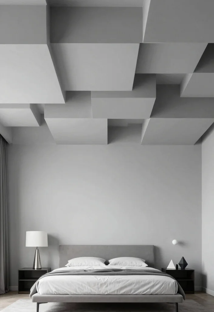18 Painted Ceiling Ideas Bedroom: Bold Modern Finish - 14. Cube Illusion 1