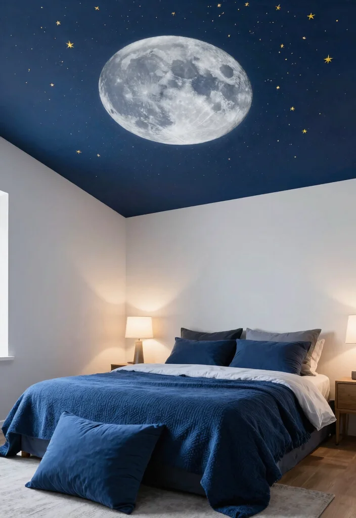 18 Painted Ceiling Ideas Bedroom: Bold Modern Finish - 3. Starry Night 1