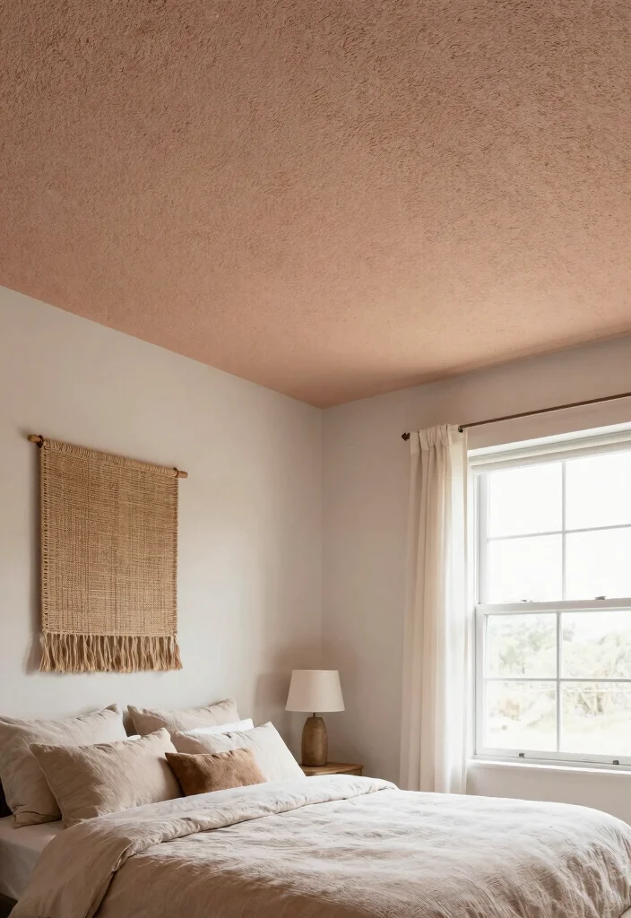 18 Painted Ceiling Ideas Bedroom: Bold Modern Finish - 5. Textured Paint 1