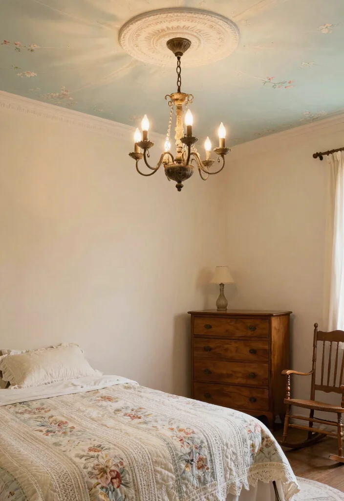 18 Painted Ceiling Ideas Bedroom: Bold Modern Finish - 9. Vintage Dream 1