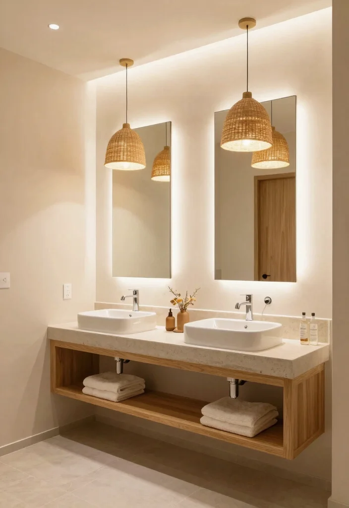 18 Spa Bathroom Ideas For A Luxurious Master Retreat - 6. Eco-Friendly Lighting 1