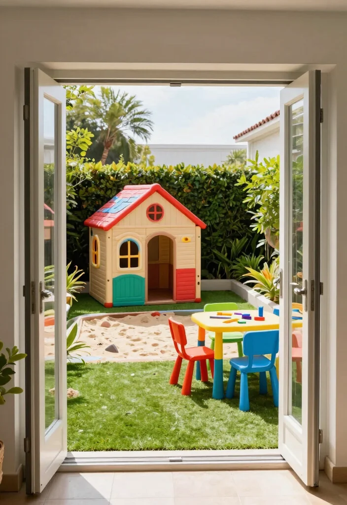 12 Bifold Doors Onto Patio Ideas That Bring the Outdoors In - 5. Child-Friendly Patio Play Area 1