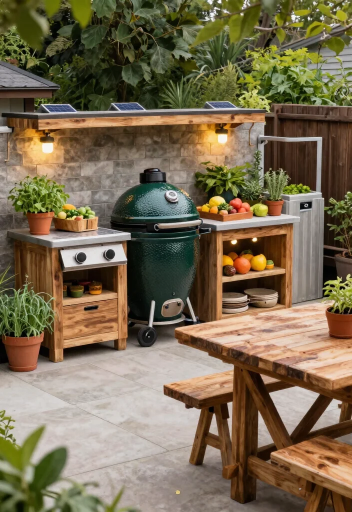12 Big Green Egg Outdoor Kitchen Ideas That Protect Your Grill - 12. Eco-friendly Practices 1