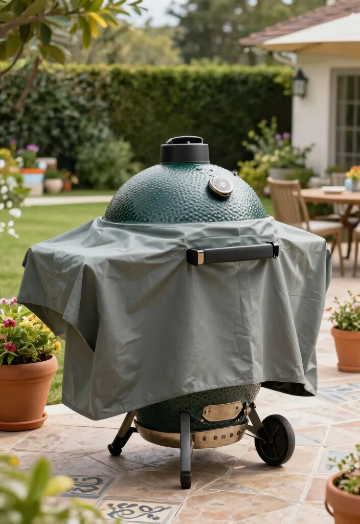 12 Big Green Egg Outdoor Kitchen Ideas That Protect Your Grill - 5. Weather-resistant Covers 1