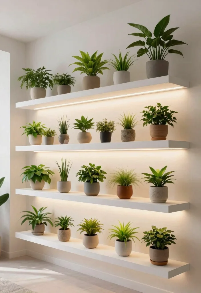 12 Ceiling Hanging Light Concepts That Convert From Existing Fixtures - 5. Floating Shelf Lights for a Modern Touch 1