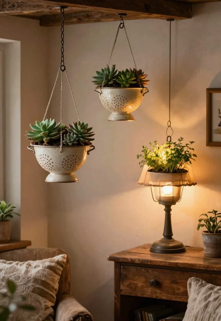 12 Ceiling Hanging Light Concepts That Convert From Existing Fixtures - 8. Upcycled and Vintage Finds for Unique Fixtures 1