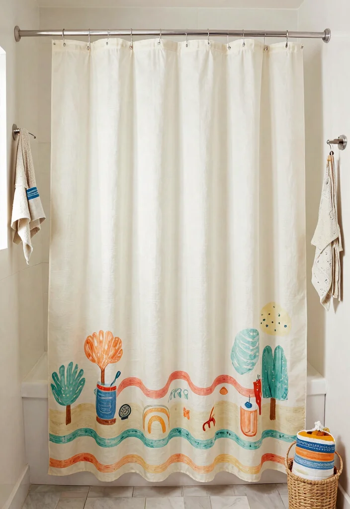 12 Floor to Ceiling Shower Curtain Ideas That Make Small Baths Look Bigger - 11. DIY Shower Curtains 1