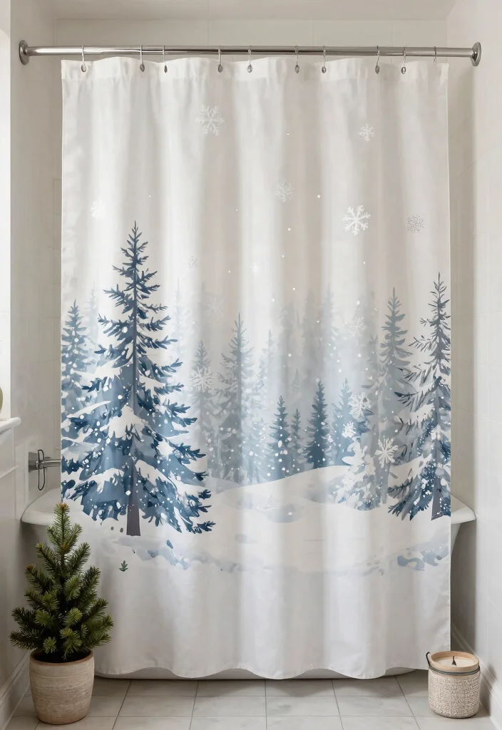 12 Floor to Ceiling Shower Curtain Ideas That Make Small Baths Look Bigger - 12. Seasonal Shower Curtains 1