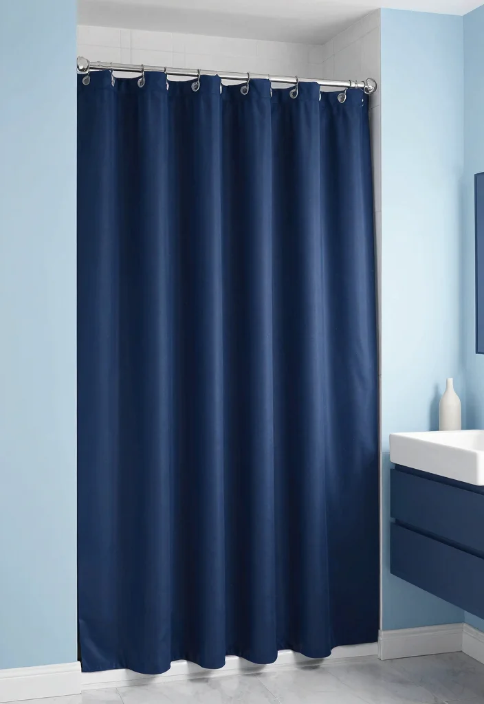 12 Floor to Ceiling Shower Curtain Ideas That Make Small Baths Look Bigger - 4. Monochromatic Magic 1