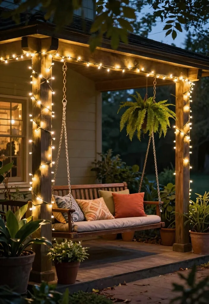 12 Front Porch Post Concepts That Boost Curb Appeal on a Budget - 2. Wrap It with Twinkling Lights 1