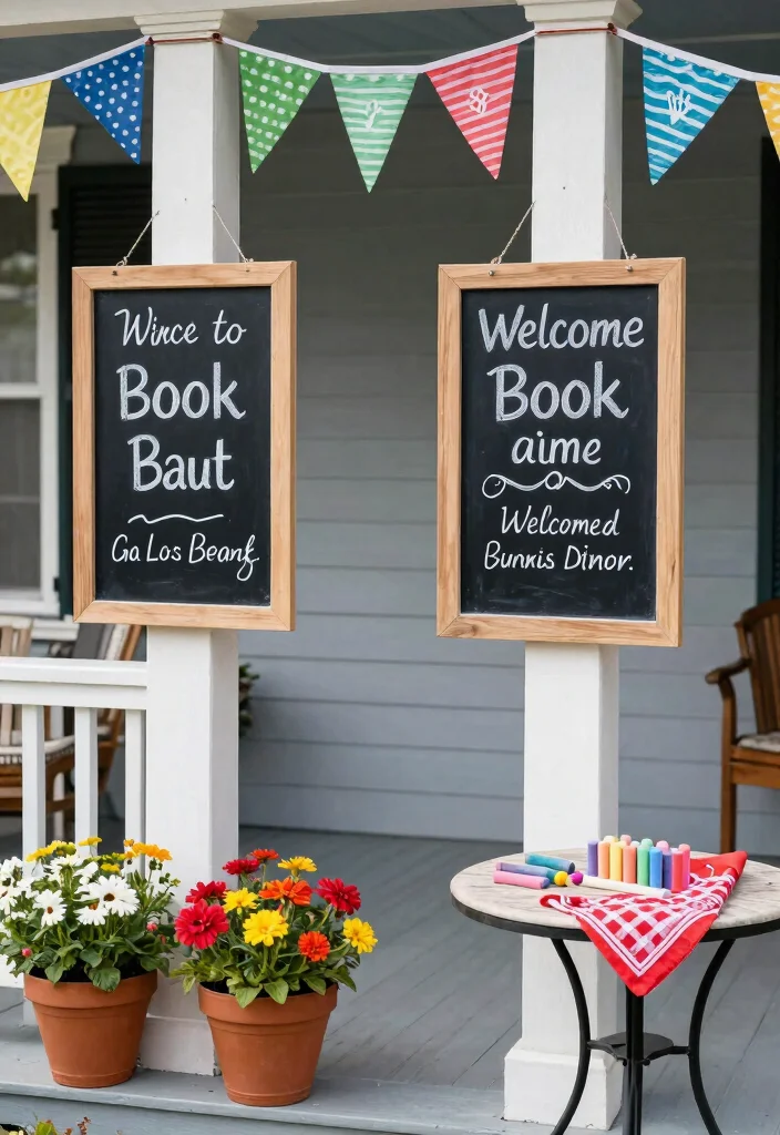 12 Front Porch Post Concepts That Boost Curb Appeal on a Budget - 7. Chalkboard Signs 1
