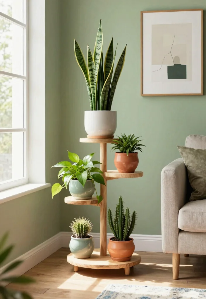 12 Indoor Plant Stand Ideas That Fit in Corners and Small Spaces - 1. Elegant Tiered Plant Stands 1