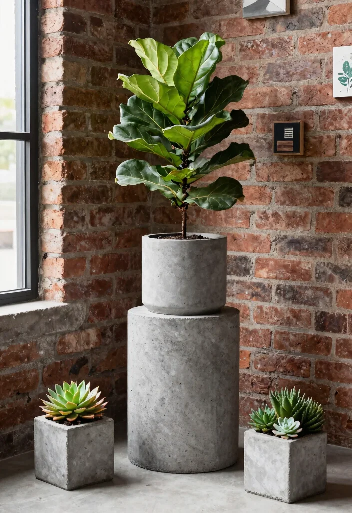 12 Indoor Plant Stand Ideas That Fit in Corners and Small Spaces - 10. Decorative Stone or Concrete Plant Stands 1