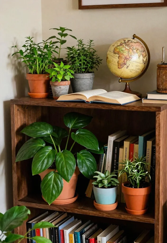 12 Indoor Plant Stand Ideas That Fit in Corners and Small Spaces - 4. Corner Bookshelf Plant Stand 1