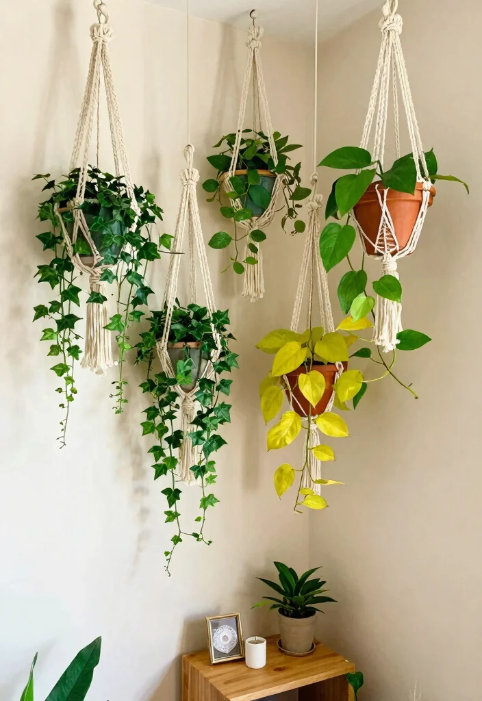 12 Indoor Plant Stand Ideas That Fit in Corners and Small Spaces - 6. Hanging Plant Stands 1