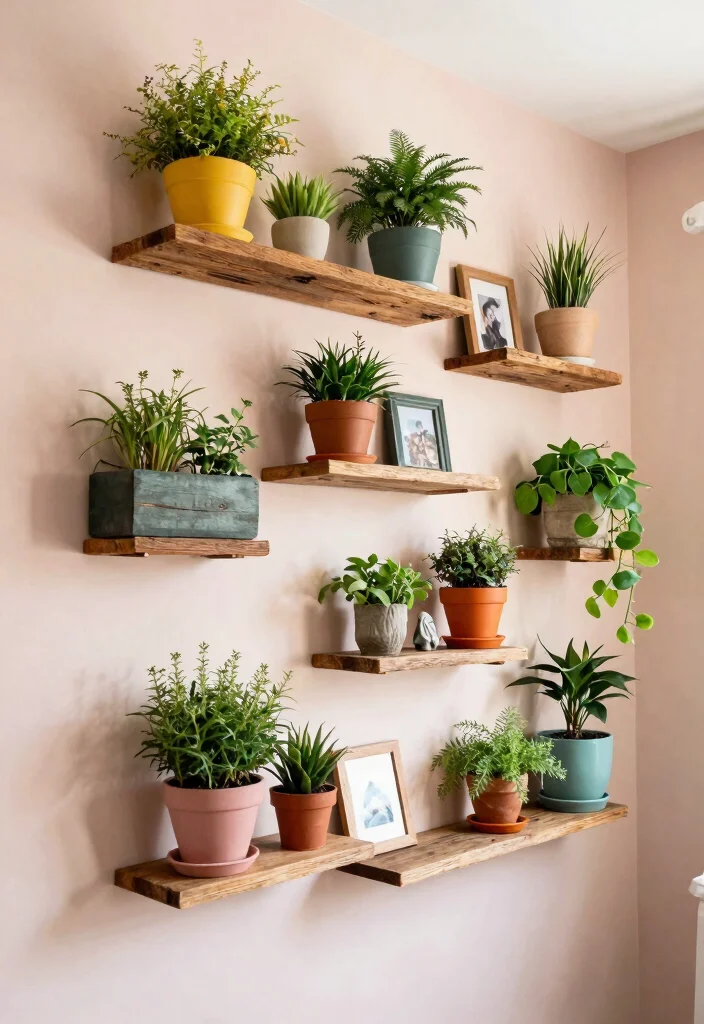 12 Indoor Plant Stand Ideas That Fit in Corners and Small Spaces - 7. Wall-Mounted Plant Shelves 1