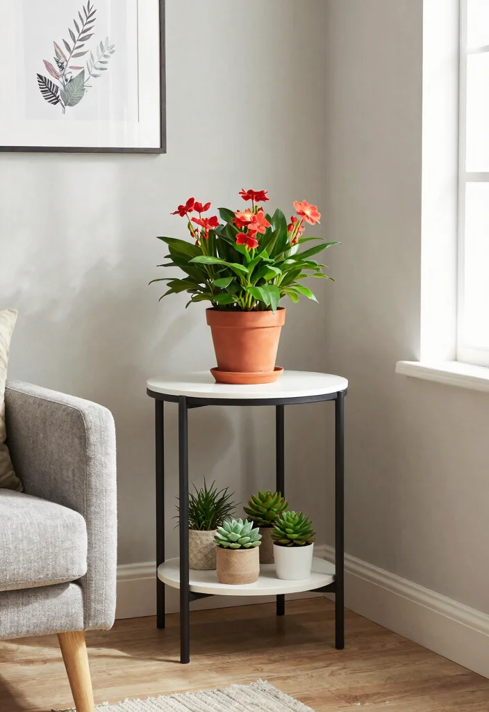 12 Indoor Plant Stand Ideas That Fit in Corners and Small Spaces - 8. Stylish Corner Plant Tables 1