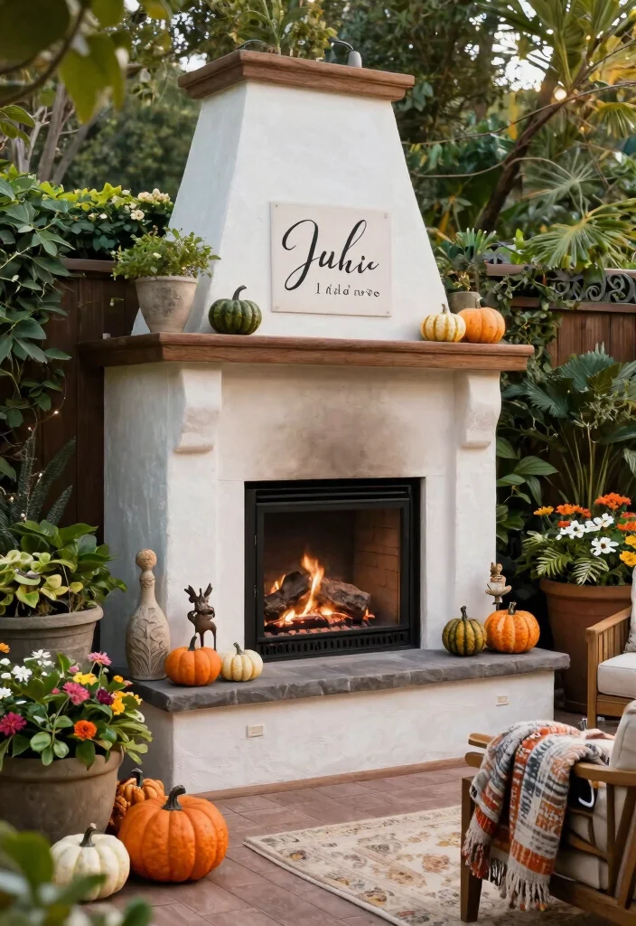 12 Outdoor Chimney Fireplace Ideas That Work Without a Full Rebuild - 12. Personalize with Decor 1