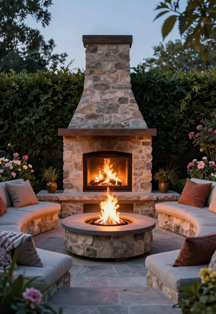 12 Outdoor Chimney Fireplace Ideas That Work Without a Full Rebuild - 7. Design a Unique Fire Pit 1
