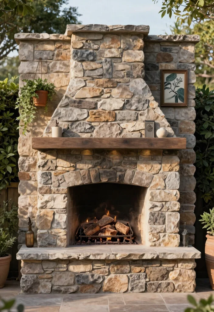 12 Outdoor Chimney Fireplace Ideas That Work Without a Full Rebuild - 8. Install a Stone Backdrop 1