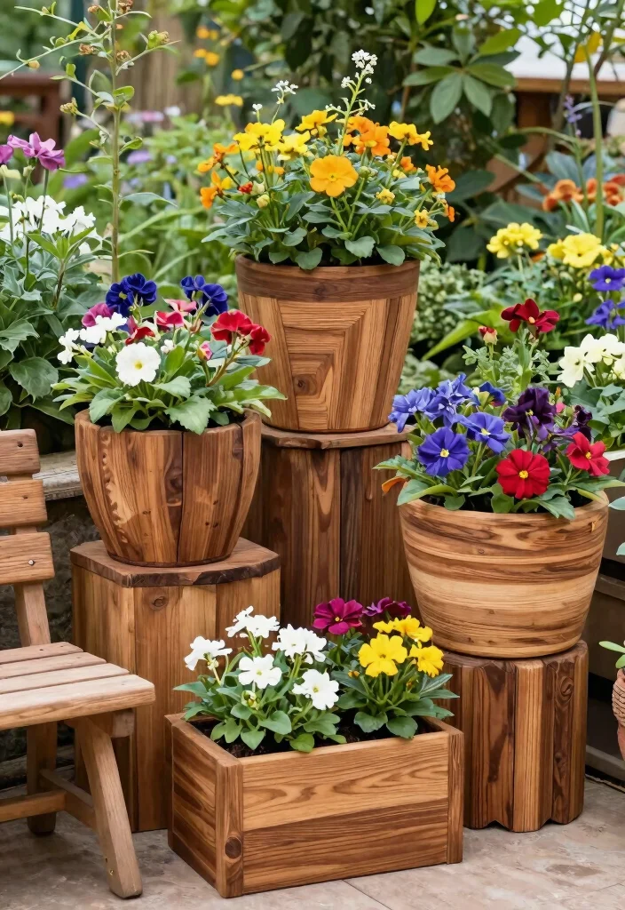 12 Wood Flower Pots That Don't Rot or Split Over Time - 12. Custom Wooden Planters 1