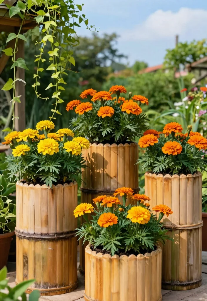 12 Wood Flower Pots That Don't Rot or Split Over Time - 8. Bamboo Planters 1