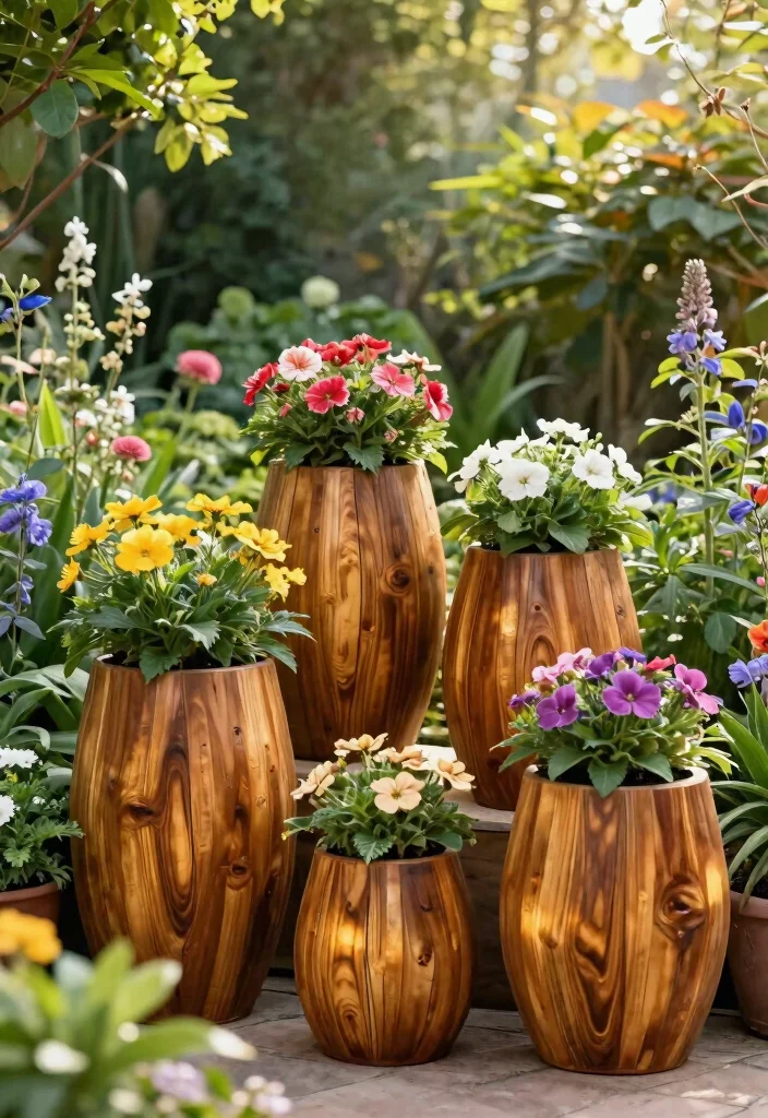 12 Wood Flower Pots That Don't Rot or Split Over Time - 9. Eco-Friendly Teak Pots 1