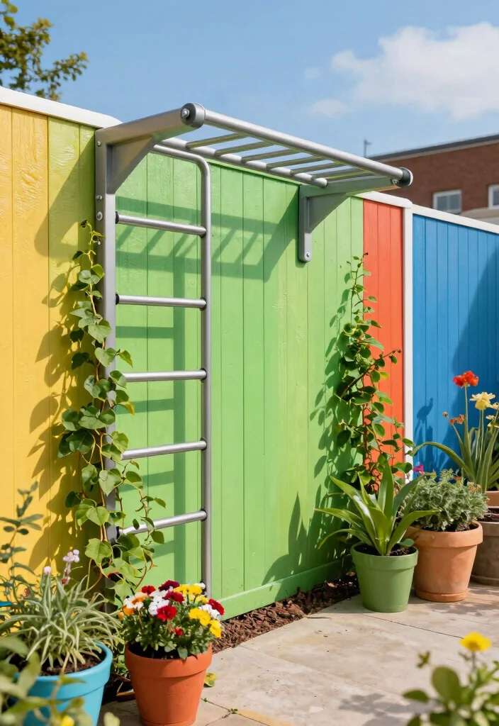 14 Backyard Monkey Bars That Fit in Small Yards - 4. Space-Saving Wall-Mounted Monkey Bars 1
