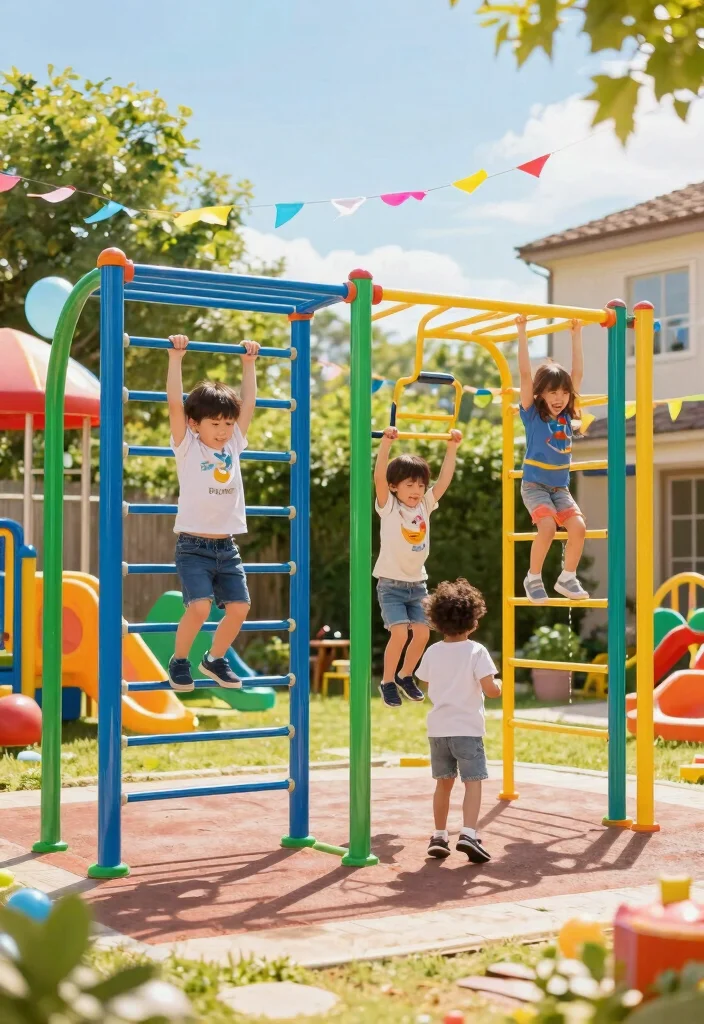 14 Backyard Monkey Bars That Fit in Small Yards - 9. Adjustable Height Monkey Bars 1