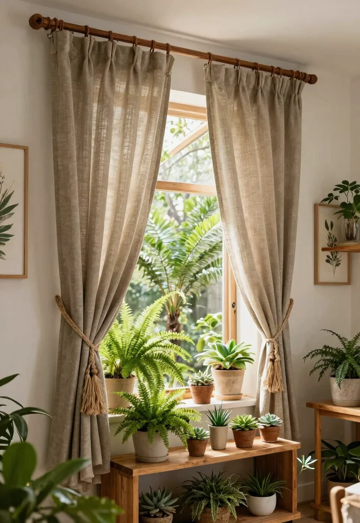 14 Ceiling Curtain Track Ideas That Hide the Hardware Completely - 2. Nature-Inspired Textures 1