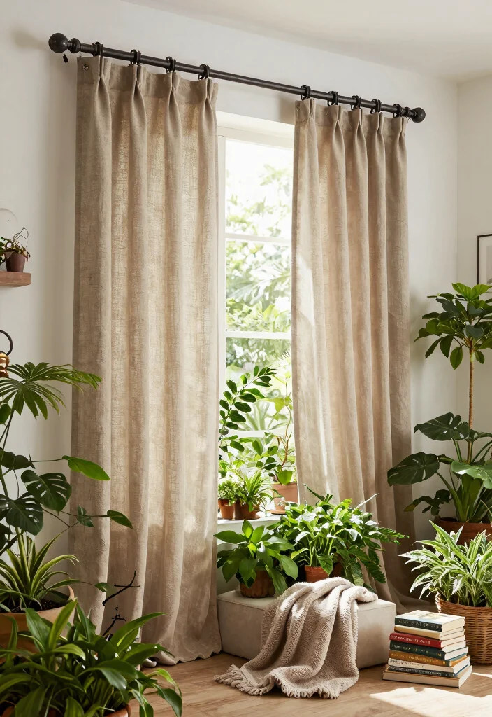 14 Ceiling Curtain Track Ideas That Hide the Hardware Completely - 9. Hidden Hardware with Decorative Rods 1