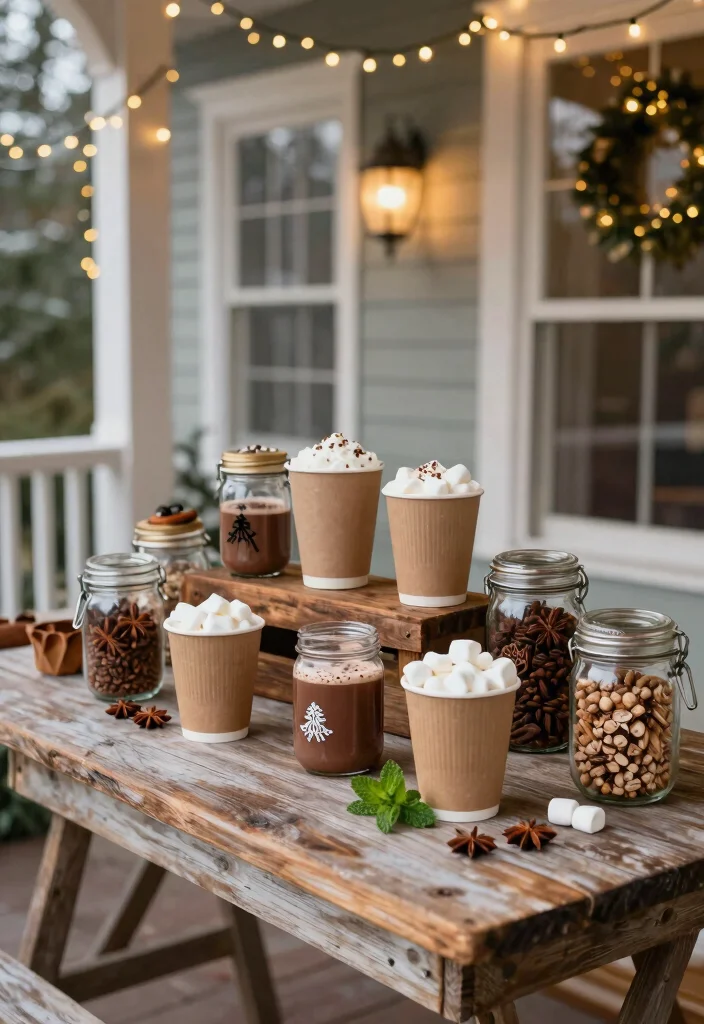 14 Christmas Decor Front Porch Ideas That Boost Curb Appeal Fast - 12. Warm Beverage Station 1
